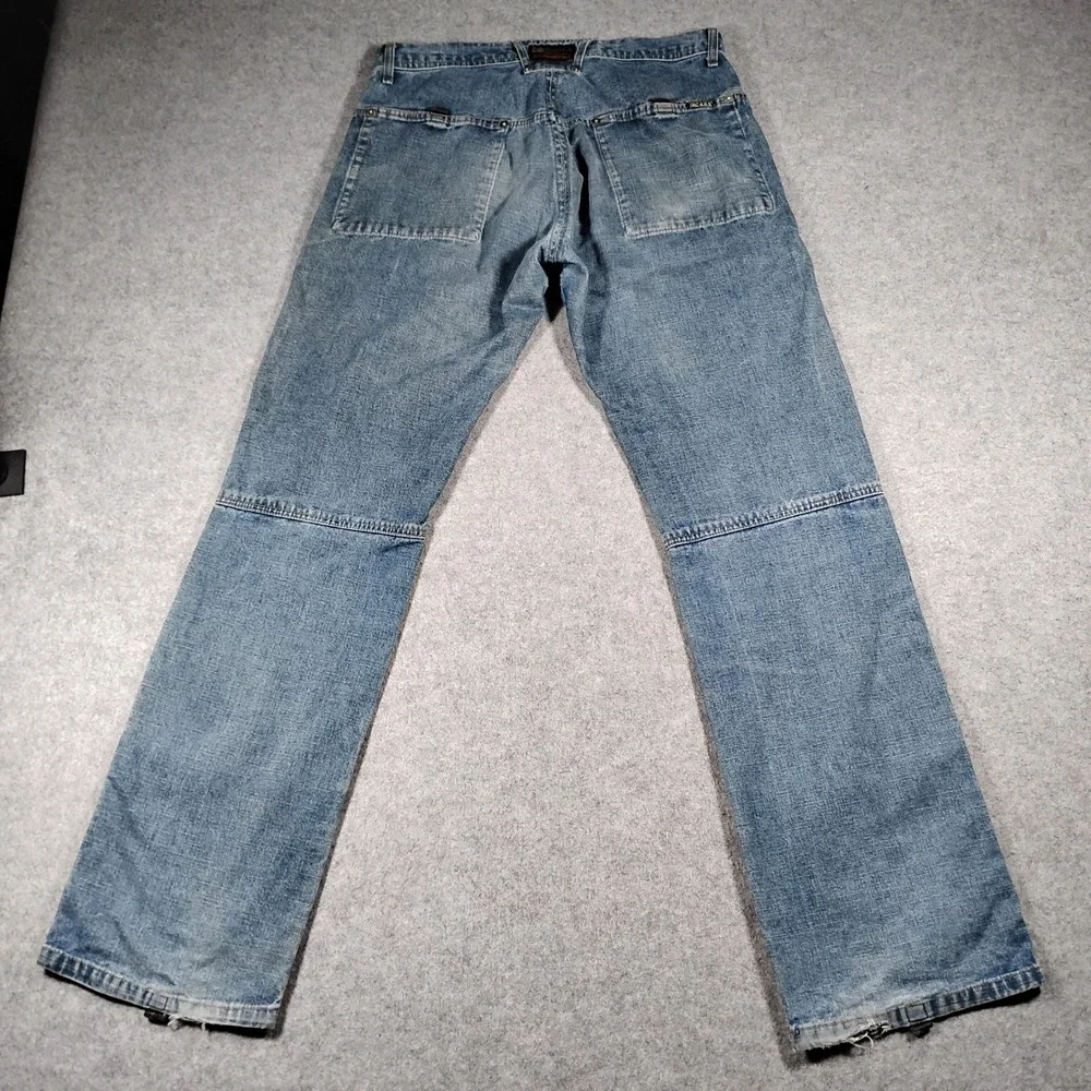 Vintage Cars Jeans Mens 32x33 Blue Medium Wash Utility Double Knee Straight Leg